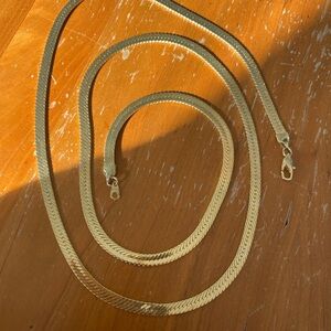 36" Gold Plated Herringbone Necklace